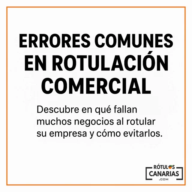 🔎 Errores comunes en la rotulación comercial
Muchos negocios invierten en rótulos sin darse cuenta de pequeños fallos que afectan directamente a su visibilidad e imagen profesional.

En este carrusel te mostramos los 5 errores más frecuentes que debes evitar:
1️⃣ Colores poco visibles
2️⃣ Tipografías ilegibles
3️⃣ Mala colocación del rótulo
4️⃣ Materiales de baja calidad
5️⃣ No respetar la normativa

✨ Una rotulación bien diseñada transmite confianza, profesionalidad y atrae más clientes.

📌 Guarda este carrusel para tenerlo siempre a mano y no cometer estos errores en tu negocio.